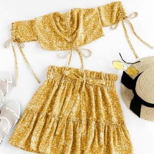 ZAFUL TWO PEICE SKIRT AND CROP TOP SET